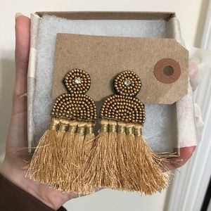 Super Fancy Gold Fringe Earrings — Brand New!